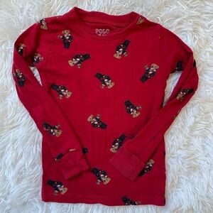 Polo Bear 🐻 by Ralph Lauren Kids Red Bear Print Long Sleeve Shirt